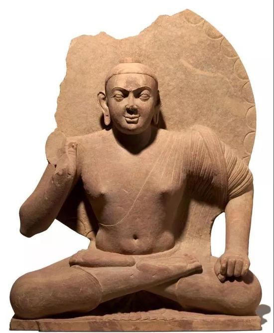 早期的秣菟罗佛像，公元2世纪，澳大利亚国家美术馆藏。这肉体相当明显了