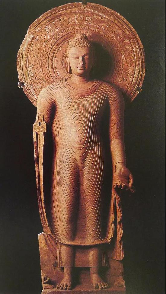 公元5世纪的秣菟罗风格佛像，大都会艺术博物馆藏