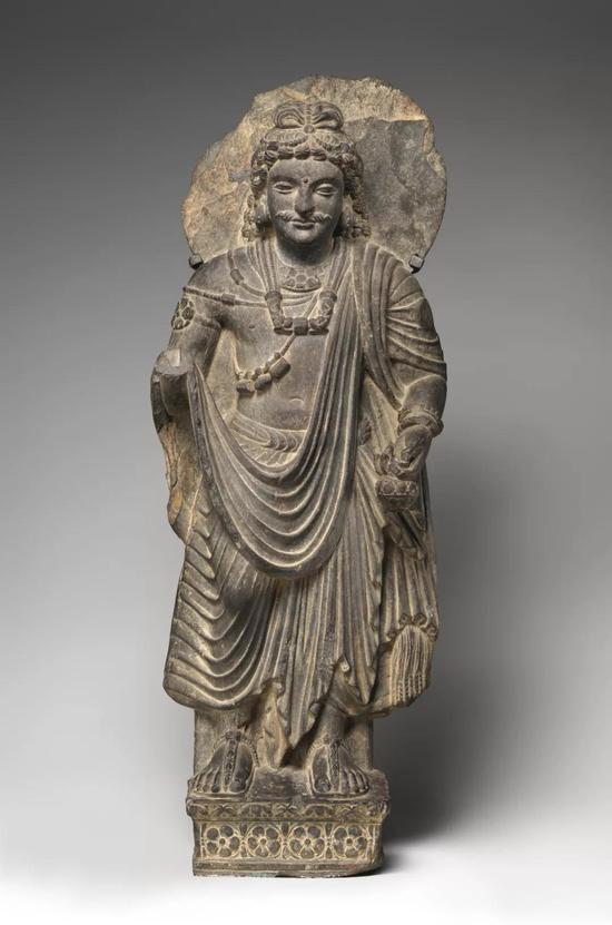 弥勒菩萨立像，约3世纪，美国大都会艺术博物馆藏