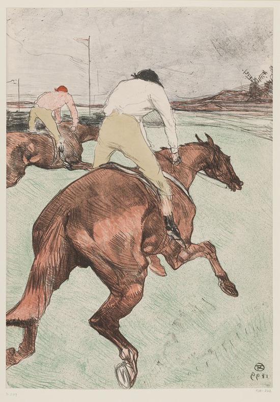 骑师 1899年 彩色石版画